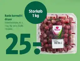 Coop 365 Røde kernefri druer tilbud