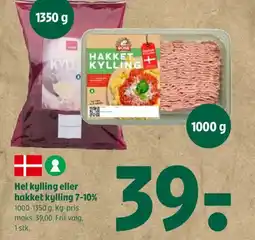 Coop 365 Hel kylling eller hakket kylling 7-10% tilbud
