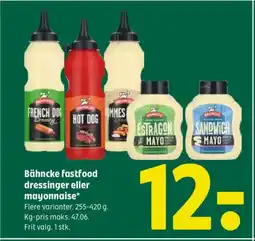 Coop 365 Bähncke fastfood dressinger eller mayonnaise tilbud
