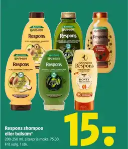 Coop 365 Respons shampoo eller balsam tilbud