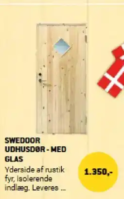 XL-BYG SWEDOOR UDHUSDØR-MED GLAS tilbud