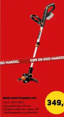 XL-BYG WORX GRÆSTRIMMER 20V tilbud
