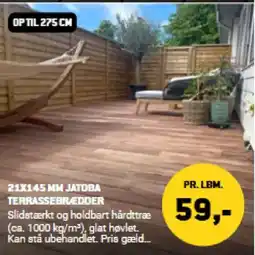 XL-BYG 21X145 MM JATOBA TERRASSEBREDDER tilbud