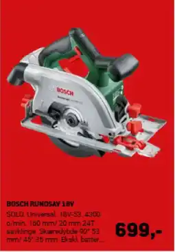 XL-BYG BOSCH RUNDSAV 18V tilbud