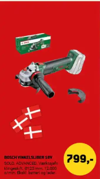 XL-BYG BOSCH VINKELSLIBER 18V tilbud