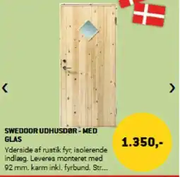 XL-BYG SWEDOOR UDHUSDØR-MED GLAS tilbud