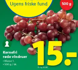 Lidl Kernefri røde vindruer tilbud