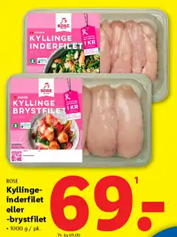 Lidl ROSE Kyllinge- inderfilet eller -brystfilet tilbud