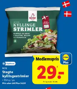 Lidl ROSE Stegte kyllingestrimler tilbud