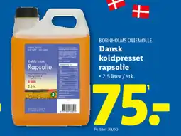 Lidl BORNHOLMS OLIEMØLLE Dansk koldpresset rapsolie tilbud