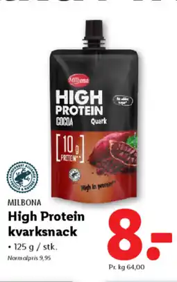 Lidl MILBONA High Protein kvarksnack tilbud
