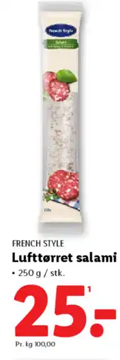 Lidl FRENCH STYLE Lufttørret salami tilbud