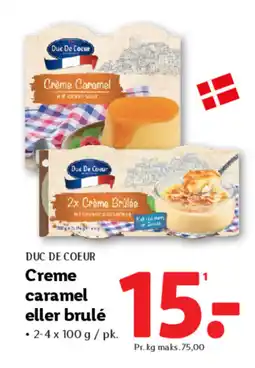 Lidl DUC DE COEUR Creme caramel eller brulé tilbud