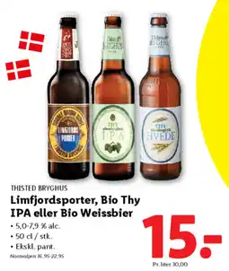 Lidl THISTED BRYGHUS Limfjordsporter, Bio Thy IPA eller Bio Weissbier tilbud