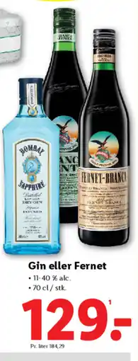 Lidl Gin eller Fernet tilbud