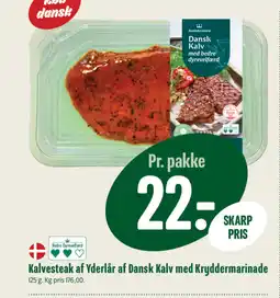 Min Købmand Kalvesteak af Yderlår af Dansk Kalv med Kryddermarinade tilbud