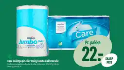 Min Købmand Care Toiletpapir eller Daily Jumbo Køkkenrulle tilbud