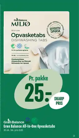Min Købmand Grøn Balance All-In-One Opvasketabs tilbud