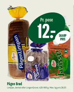 Min Købmand Pågen Brød tilbud
