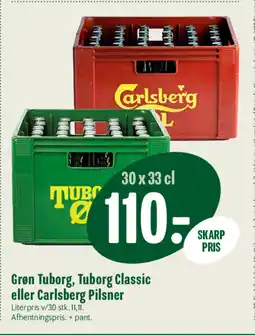Min Købmand Grøn Tuborg, Tuborg Classic eller Carlsberg Pilsner tilbud