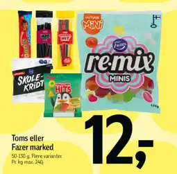 Føtex Toms eller Fazer marked tilbud