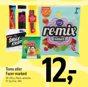 Føtex Toms eller Fazer marked tilbud