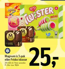 Føtex Magnum is 3-pak eller Frisko iskasse tilbud