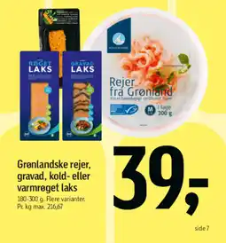 Føtex Grønlandske rejer, gravad, kold- eller varmrøget laks tilbud