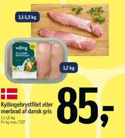 Føtex Kyllingebrystfilet eller mørbrad af dansk gris tilbud