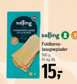 Føtex Salling Fuldkorns- lasagneplader tilbud
