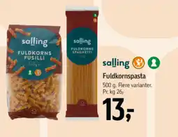 Føtex Salling Fuldkornspasta tilbud