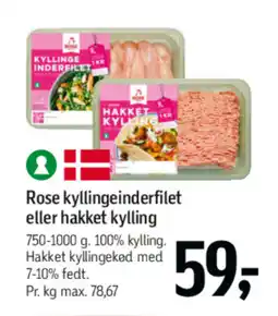 Føtex Rose kyllingeinderfilet eller hakket kylling tilbud