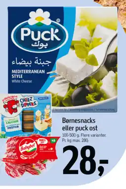 Føtex Børnesnacks eller puck ost tilbud