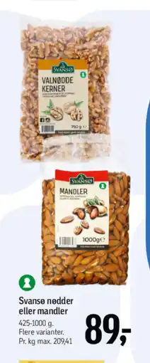 Føtex Svanse nødder eller mandler tilbud