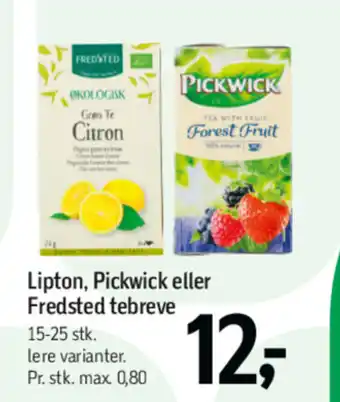 Føtex Lipton, Pickwick eller Fredsted tebreve tilbud