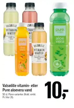 Føtex Valsolille vitamin- eller Pure aloevera vand tilbud