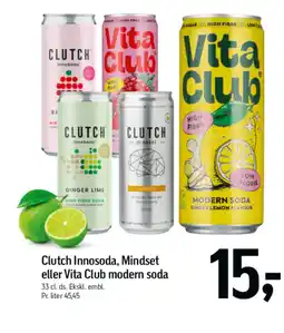 Føtex Clutch Innosoda, Mindset eller Vita Club modern soda tilbud