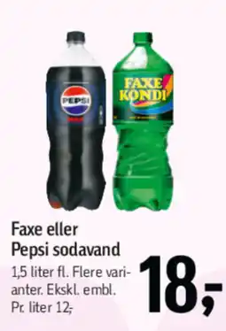 Føtex FAXE KONDI eller Pepsi sodavand tilbud