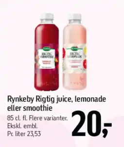 Føtex Rynkeby Rigtig juice, lemonade eller smoothie tilbud