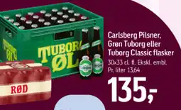 Føtex Carlsberg Pilsner, Grøn Tuborg eller Tuborg Classic flasker tilbud