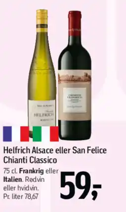 Føtex Helfrich Alsace eller San Felice Chianti Classico tilbud