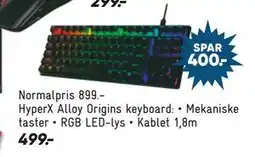 Bilka HyperX Alloy Origins keyboard, DKK 499 tilbud