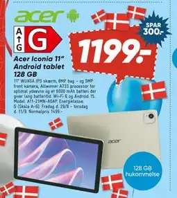 Bilka Acer Iconia 11” Android tablet 128 GB, DKK 1199 tilbud