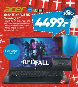 Bilka Acer 15,6” Full HD Gaming PC, DKK 4499 tilbud
