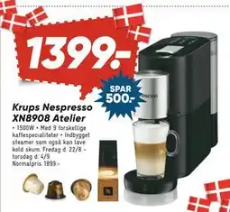 Bilka Krups Nespresso XN8908 Atelier, DKK 1399 tilbud