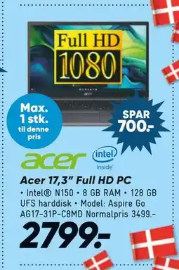 Bilka Acer 17,3” Full HD PC, DKK 2799 tilbud