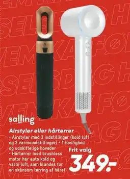 Bilka Airstyler eller hårtørrer, DKK 349 tilbud