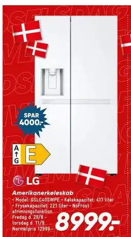 Bilka Amerikanerkøleskab, DKK 8999 tilbud