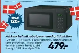 Bilka Køkkenchef mikrobølg eovn med grillfunktion, DKK 479 tilbud