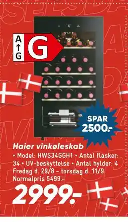Bilka Haier vinkøleskab, DKK 2999 tilbud